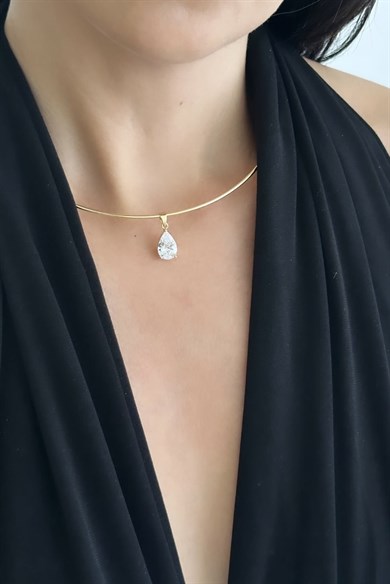 Damla Taşlı Choker Kolye