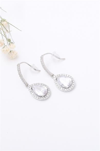 Damla Taşlı Silver Küpe