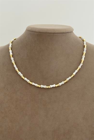 Fayen White & Gold Kolye