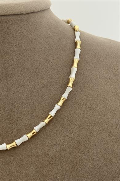 Fayen White & Gold Kolye