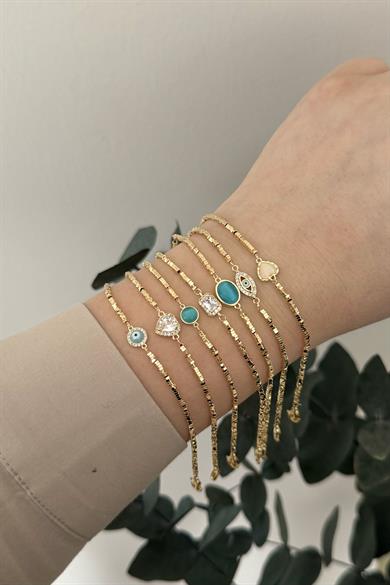 Femme Blue Round Bileklik