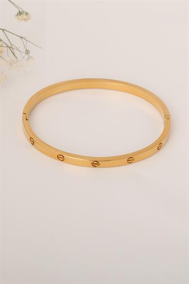 Gold Çelik Kelepçe Bileklik