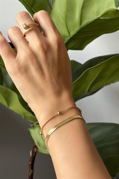 Gold İtalyan Çelik Bileklik