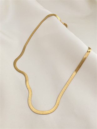 İtalyan Ezme Zincir Gold 60cm Kolye
