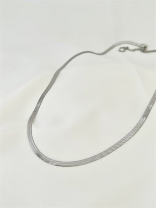 İtalyan Ezme Zincir Silver 60cm Kolye