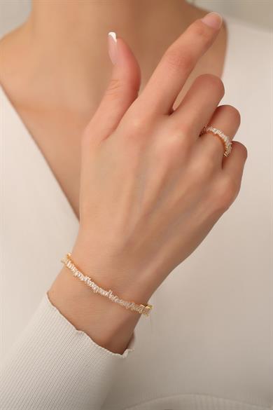 Kelepçe-Yüzük Set Slim Gold