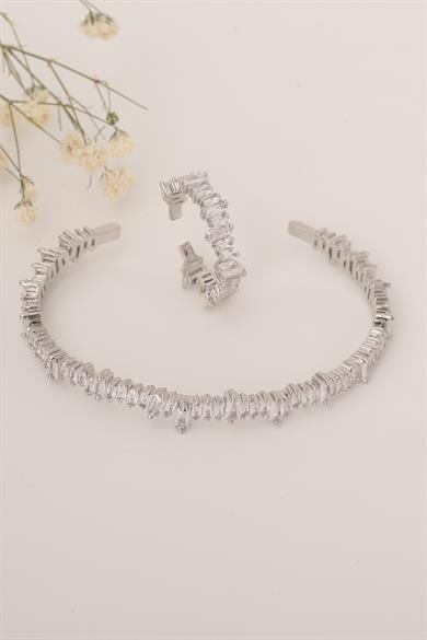 Kelepçe-Yüzük Set Slim Silver