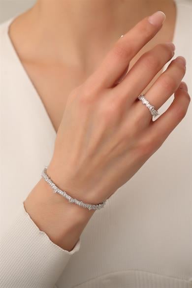 Kelepçe-Yüzük Set Slim Silver