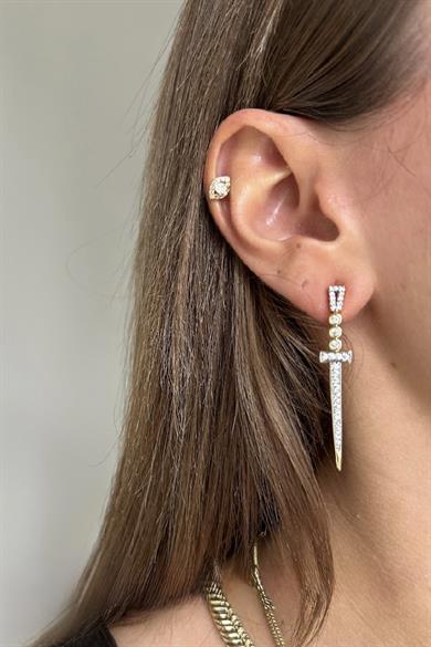 Kılıç Model Taşlı Küpe