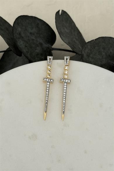 Kılıç Model Taşlı Küpe