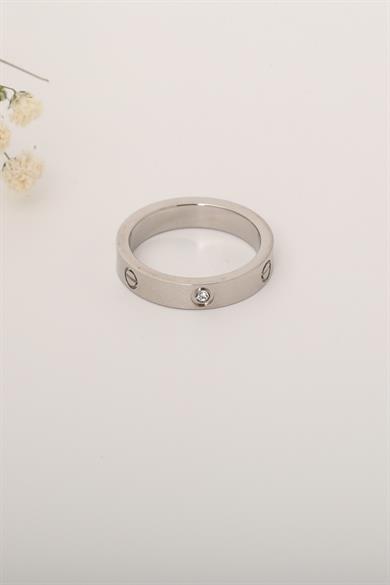 Marka Silver Taşlı Çelik Yüzük