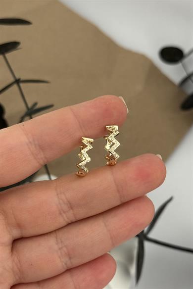 Mini Zig Zag Halka Küpe