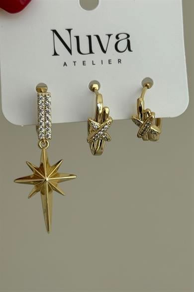 North Star Vip Seri Set Küpe
