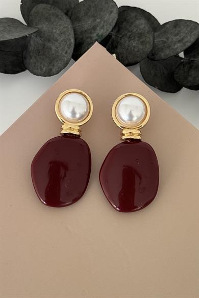 Opal Bordo Küpe