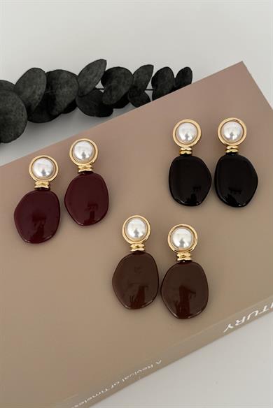 Opal Bordo Küpe