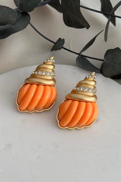 Orange Oyster Küpe