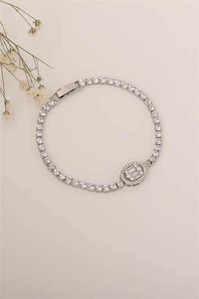 Oval Baget Silver Su Yolu Bileklik