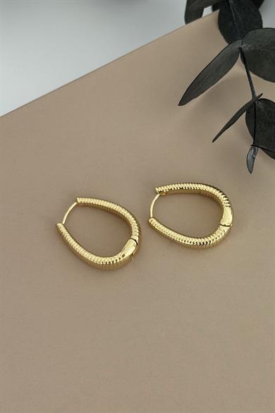 Oval Motifli Küpe