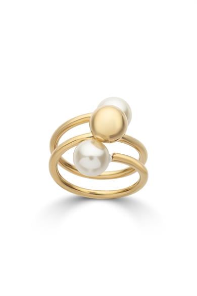 Pearl Gold Çelik Yüzük