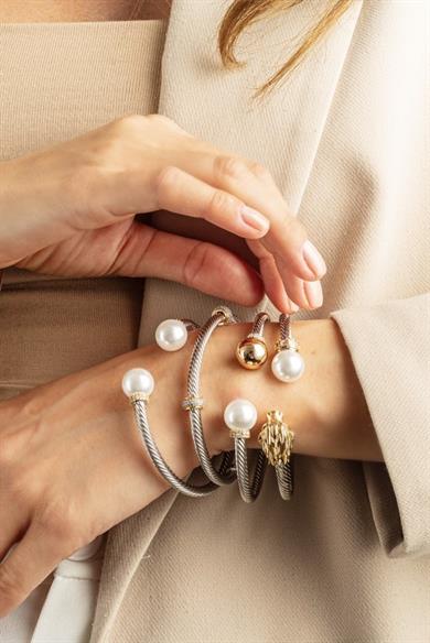 Pearl Two Colour Kelepçe Bileklik