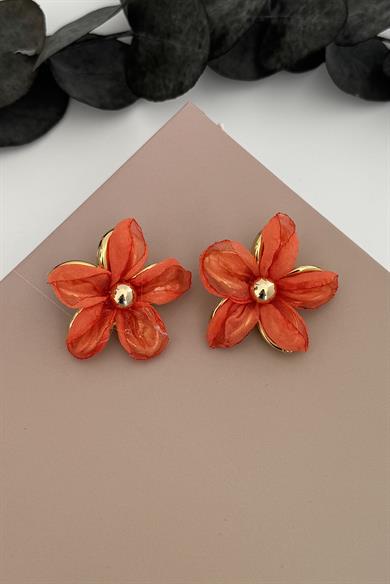 Petal Turuncu Küpe