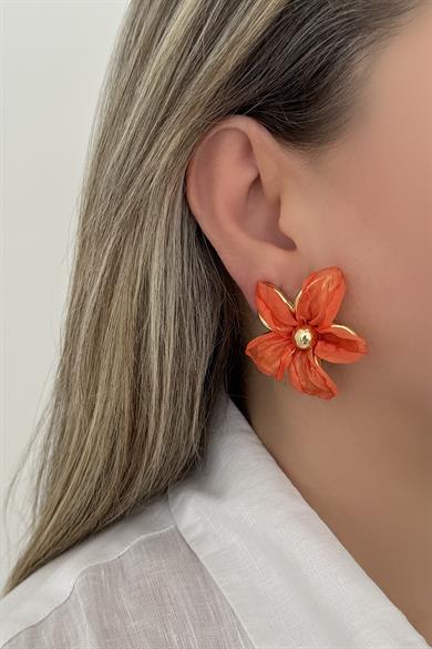Petal Turuncu Küpe