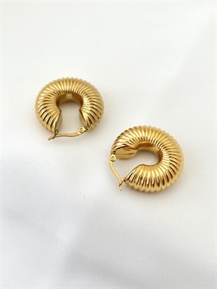 Simple Halka Gold Çelik Küpe