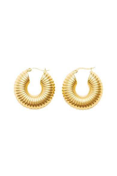 Simple Halka Gold Çelik Küpe