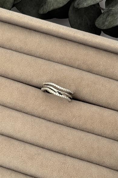 Spiral Desenli Silver Yüzük