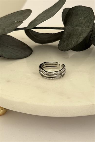 Spiral Desenli Silver Yüzük