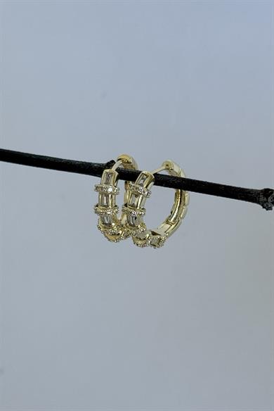 Taş Detaylı Halka Küpe