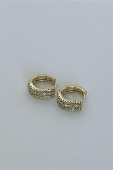 Taş Detaylı Halka Küpe