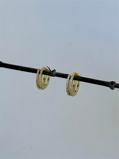 Taş Detaylı Halka Küpe