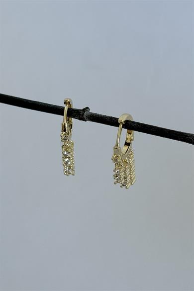 Taş Detaylı Halka Küpe