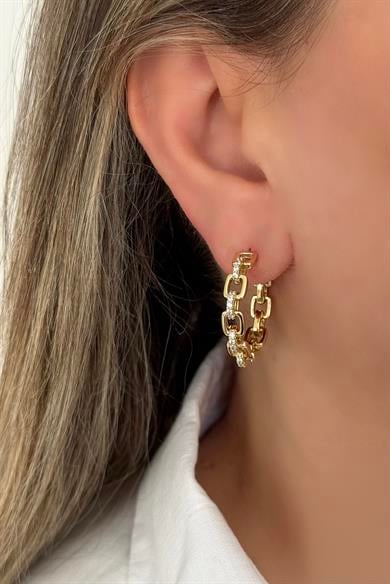 Taşlı Halka Vip Seri Küpe