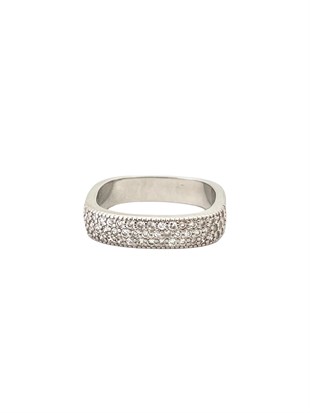 Taşlı Lüks Yüzük Silver