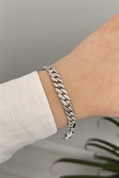 Taşlı Silver Vip Seri Bileklik