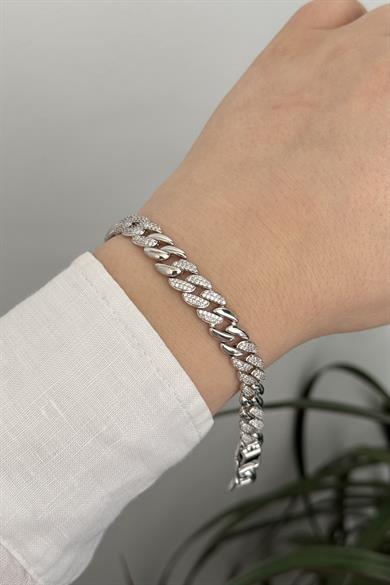 Taşlı Silver Vip Seri Bileklik