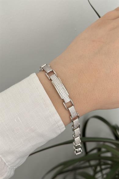 Taşlı Silver Vip Seri Bileklik
