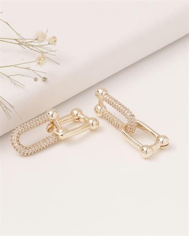 TF Gold Taşlı Küpe