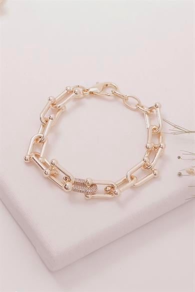 TF Taşlı Gold Bileklik