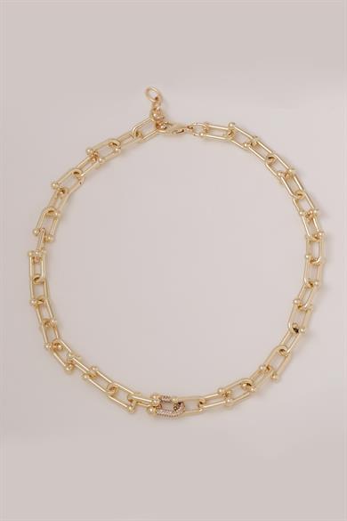 TF Taşlı Gold Kolye