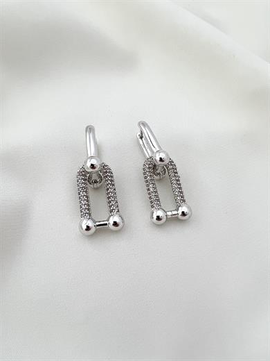 TF Taşlı Silver Küpe