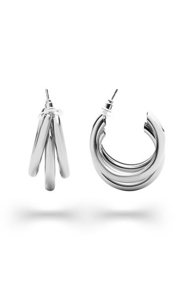 Three Hoop Silver Küpe