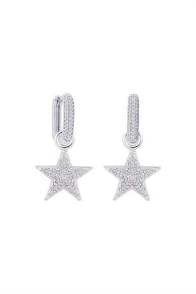 Yıldız Taşlı Silver Küpe