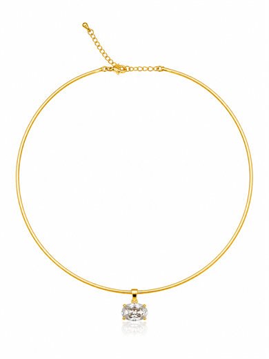 Yuvarlak Taşlı Choker Kolye