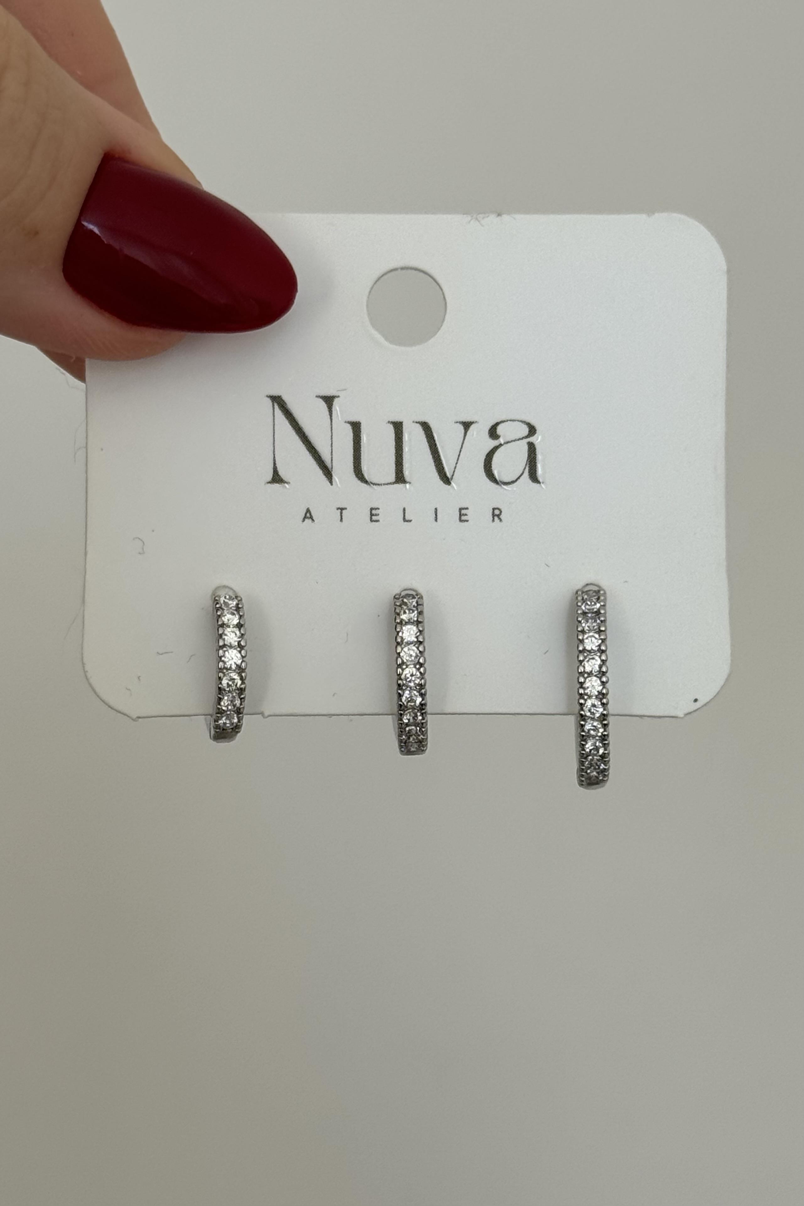 3'lü Set Silver Küpe