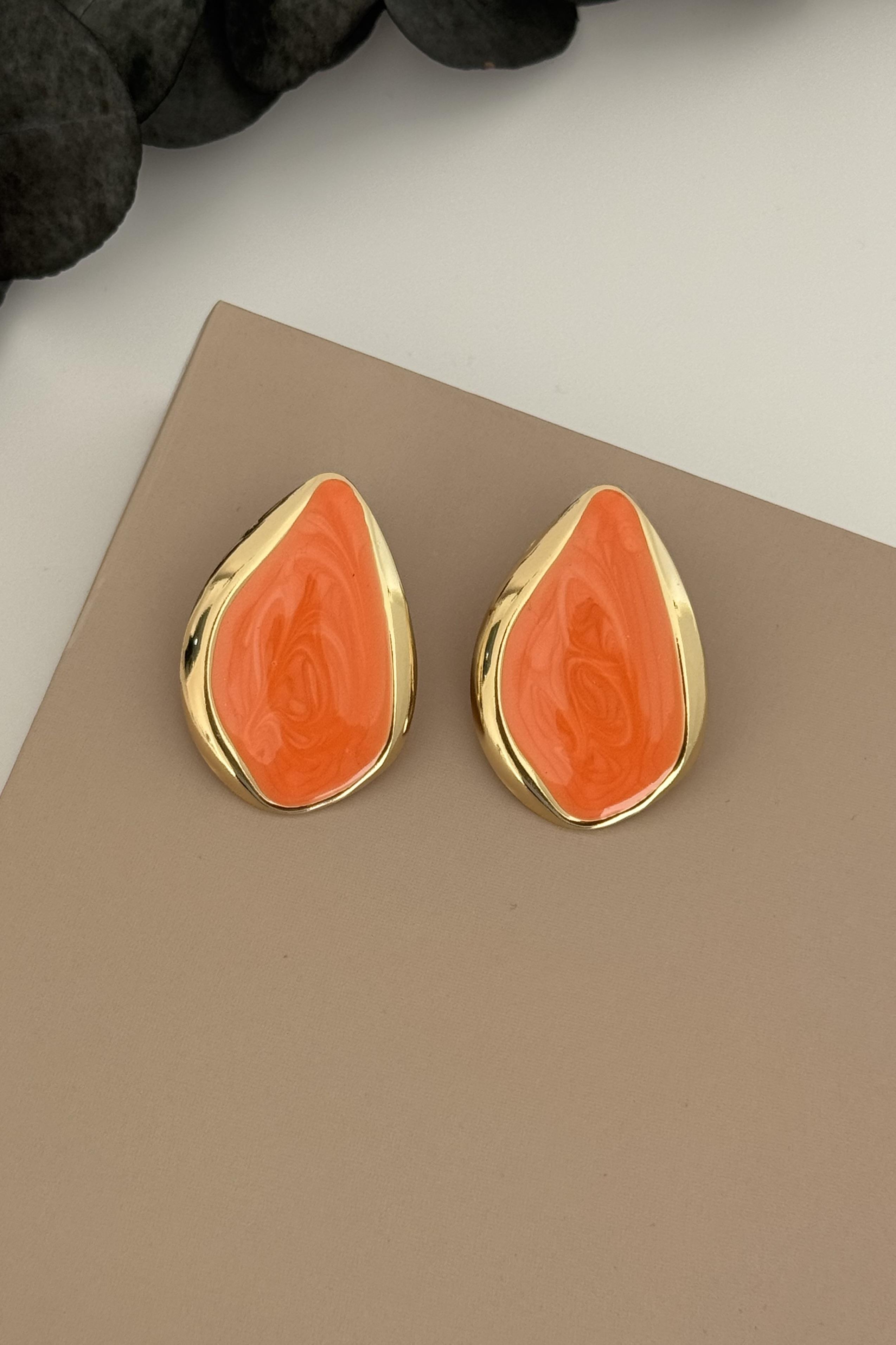 Asimetrik Damla Model Turuncu Küpe