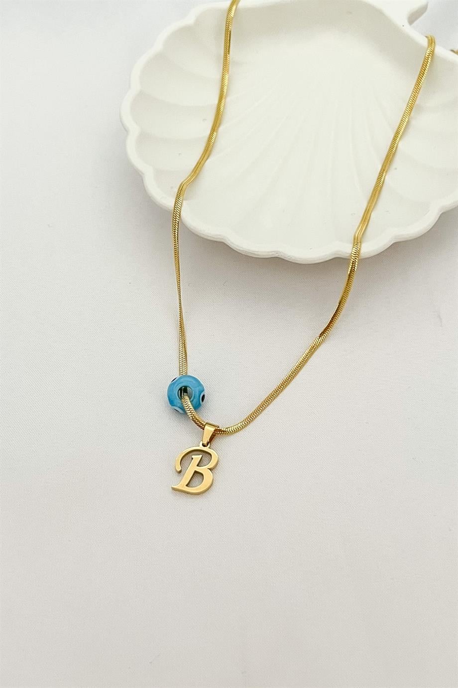 B Harf Çelik Kolye