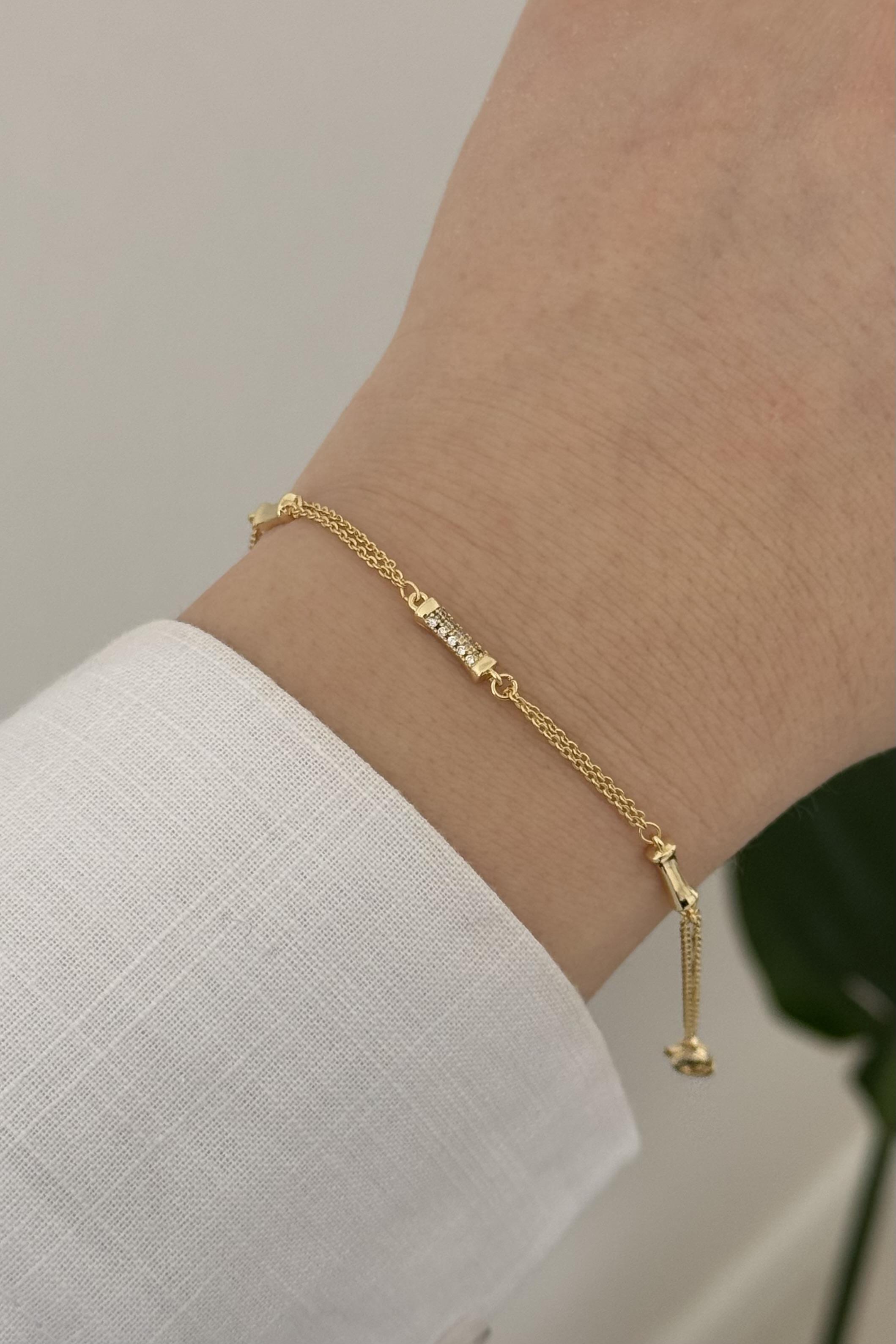 Bambu Çubuk Motifli Bileklik